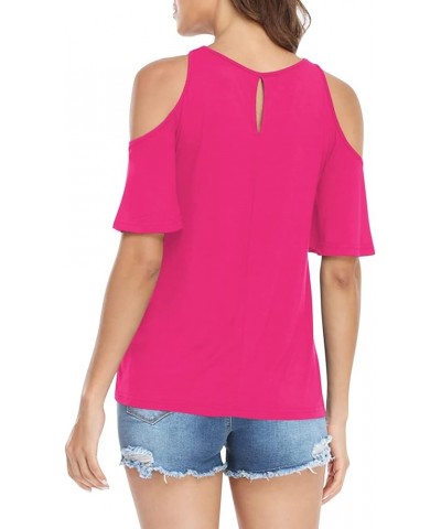 Women's Casual Gradient V-Neck Short Sleeve Loose T-Shirt Tops Workout Shirts for Women Women Tops S3hot Pink $13.98 Blazers