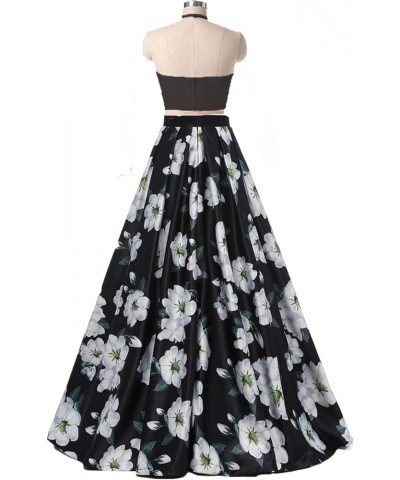 Women's Floral Print Evening Dresses for Weddings with Pockets Prom Party Ball Gown 2-halter5 $38.95 Dresses