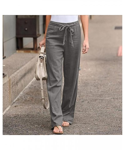 Wide Leg Pants for Women High Waisted Stretch Casual Pants Baggy Stretchy Comfy Trousers with Pockets Dark Gray $6.22 Pants