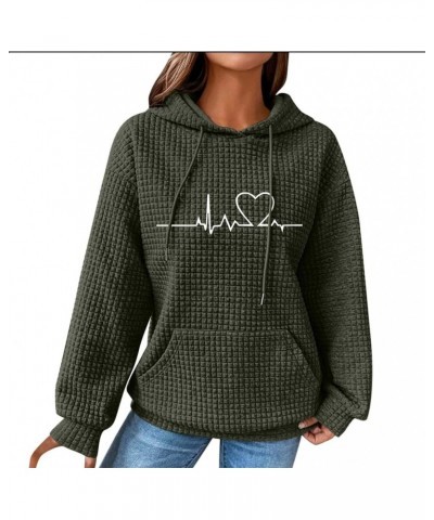 Plaid Hoodies For Women Plus Size Trendy Sweatshirts For Women Loose Fit 2023 Fall Fashion Hoodie Hoodie For Women 4-army Gre...