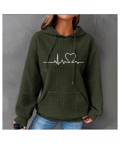 Plaid Hoodies For Women Plus Size Trendy Sweatshirts For Women Loose Fit 2023 Fall Fashion Hoodie Hoodie For Women 4-army Gre...