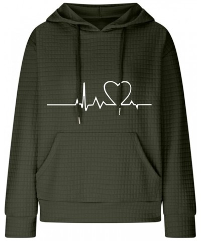 Plaid Hoodies For Women Plus Size Trendy Sweatshirts For Women Loose Fit 2023 Fall Fashion Hoodie Hoodie For Women 4-army Gre...