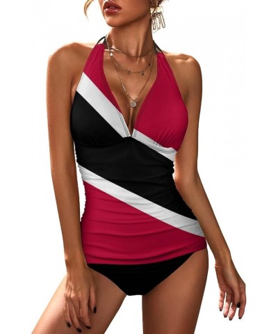 Trinidad and Tobago Flag Split Skirt Suit Women Vintage Sexy Swimsuit Bikini L X-Large White-1-1 $22.56 Swimsuits