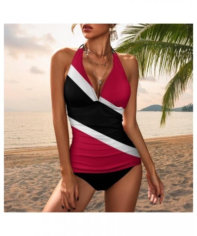 Trinidad and Tobago Flag Split Skirt Suit Women Vintage Sexy Swimsuit Bikini L X-Large White-1-1 $22.56 Swimsuits