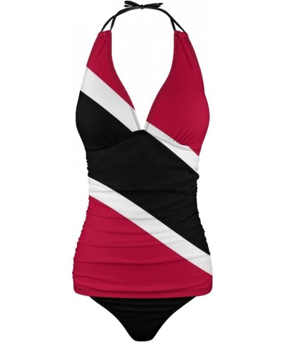 Trinidad and Tobago Flag Split Skirt Suit Women Vintage Sexy Swimsuit Bikini L X-Large White-1-1 $22.56 Swimsuits