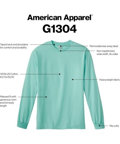 Unisex Heavyweight Cotton Long Sleeve T-Shirt, Style G1304, 2-Pack Celadon (2-pack) $13.43 T-Shirts