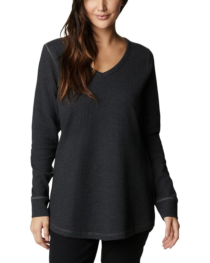 Women's Pine Peak Long Sleeve Tunic Thermal Black Heather $16.66 Underwear