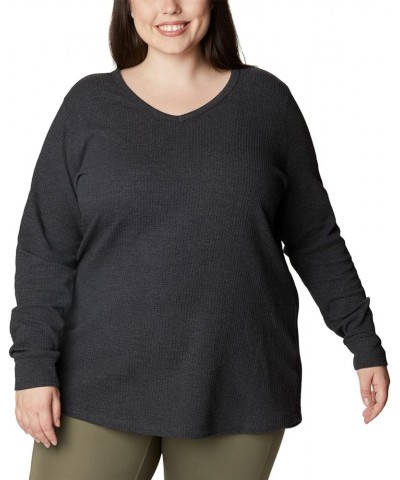 Women's Pine Peak Long Sleeve Tunic Thermal Black Heather $16.66 Underwear