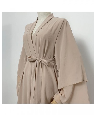 Women's Chiffon Muslim Cardigan Kaftan East Arabian Abaya Dress Casual Islamic Cover Up Long Dresses Khaki $27.13 Swimsuits