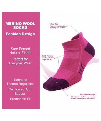 Merino Wool Ankle Socks Women and Men Athletic Running Socks Cushioned Cozy Crew Socks Violet $16.52 Activewear