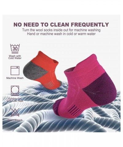 Merino Wool Ankle Socks Women and Men Athletic Running Socks Cushioned Cozy Crew Socks Violet $16.52 Activewear