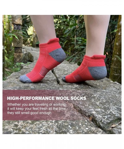 Merino Wool Ankle Socks Women and Men Athletic Running Socks Cushioned Cozy Crew Socks Violet $16.52 Activewear