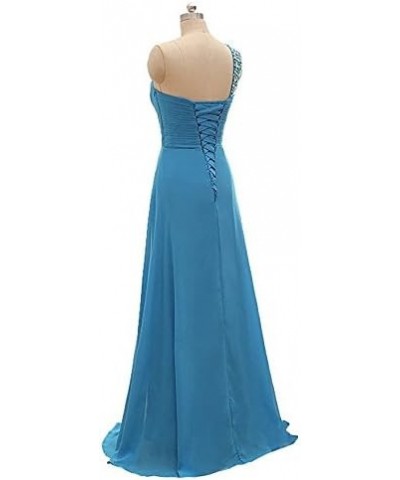 Women's One Shoulder Chiffon Floor-Length Evening Formal Prom Dresses Long Red $36.26 Dresses