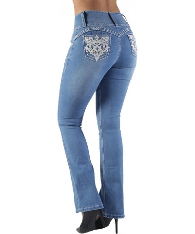 Colombian Design Butt Lift Plus Junior Size High Waist Straight Leg Jeans Washed M. Blue (Dj3576) $22.27 Jeans