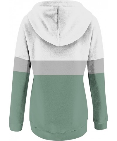 Womens Fall Fashion 2023,Womens Casual Patchwork Button Long Sleeve Hoodies Pullover Drawstring Pocket Sweatshirt 4-green $9....