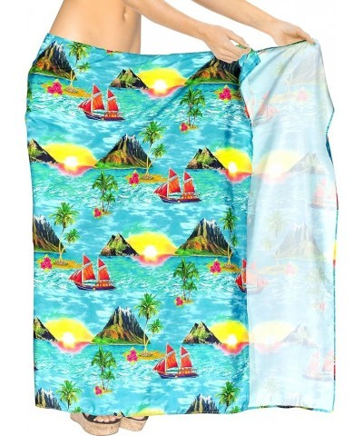 Women's Beachwear Pareos Vacation Summer Wraps Swimsuit Beach Cover Ups Skirt Bikinis Sarongs Bathing Suit Coverup Turquoise,...