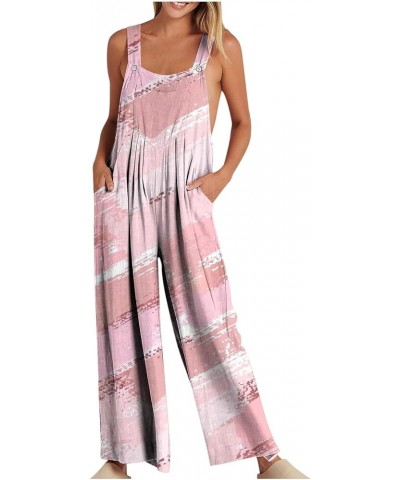 Women's 2023 Overall Jumpsuit Wide Leg Dressy Rompers Loose Sleeveless Bib Overalls Adjustable Bohemian Outfits A02-pink $4.8...