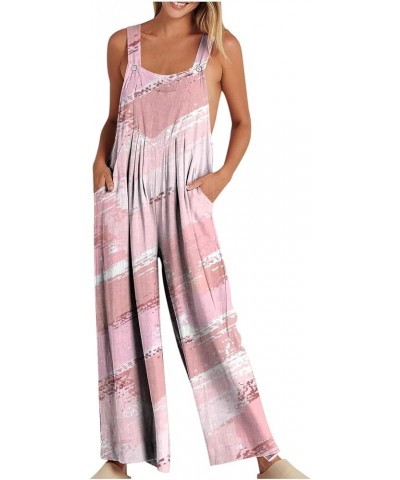 Women's 2023 Overall Jumpsuit Wide Leg Dressy Rompers Loose Sleeveless Bib Overalls Adjustable Bohemian Outfits A02-pink $4.8...