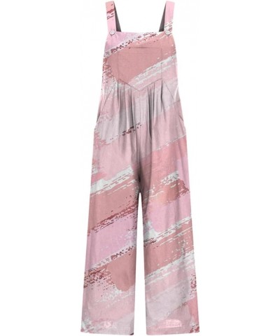 Women's 2023 Overall Jumpsuit Wide Leg Dressy Rompers Loose Sleeveless Bib Overalls Adjustable Bohemian Outfits A02-pink $4.8...