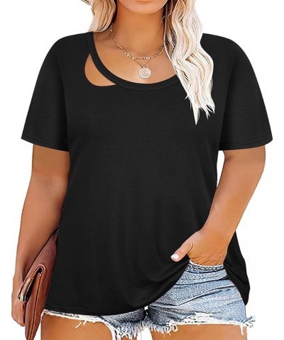 Plus Size T Shirt for Women Short Sleeve Shirts Tops Print Graphic Pattern Tunic Summer Blouse XL-5XL 14-28 9_ F0154_ C Hole ...