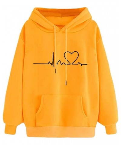 Hoodies For Teen Girls, Womens Fashion Sweatshirts Casual Flower Printed Hoodie Sweatshirt Pullover Tops Blouse B1-yellow $10...