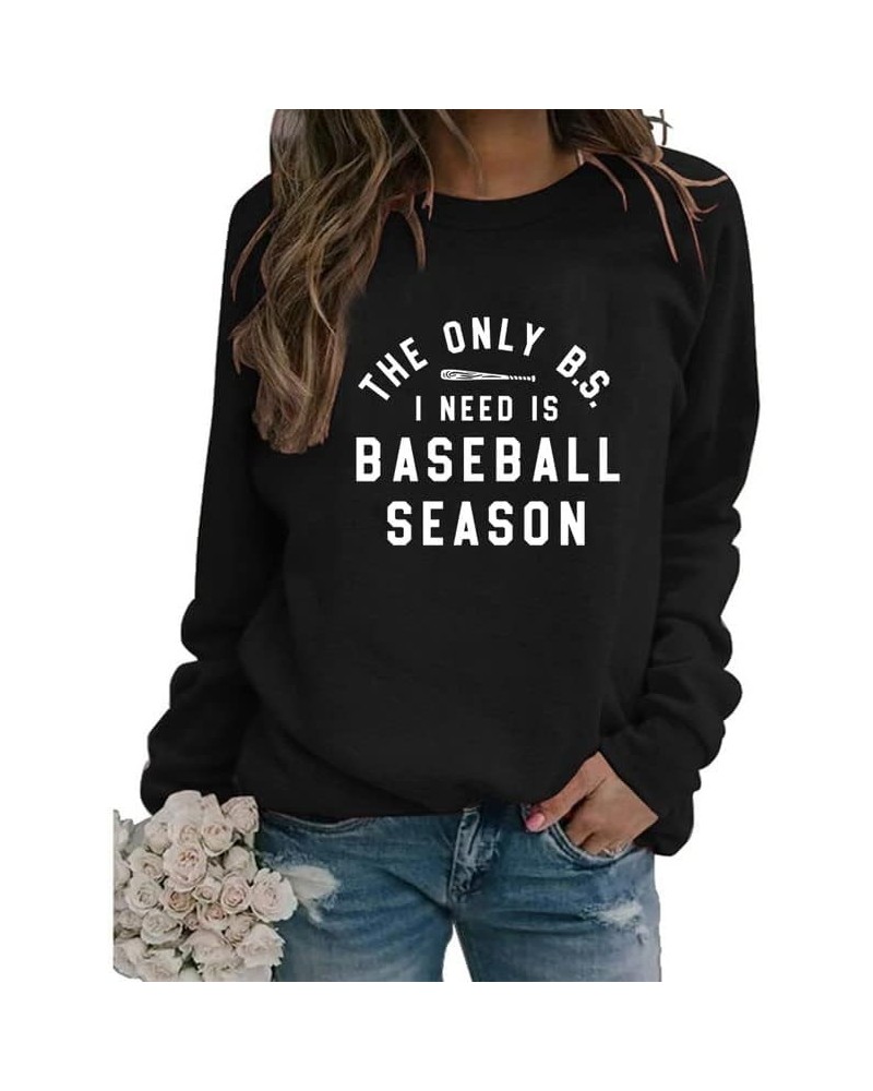 Weekends Coffee Baseball SweatShirt Women Baseball Mom Shirt Crew Neck Long Sleeve Funny Pullovers Tops with Sayings A4-black...