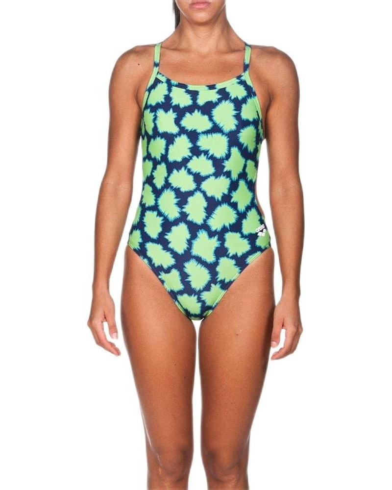 Women's Standard Print Challenge Back One Piece Swimsuit Pow Leaf $22.12 Swimsuits