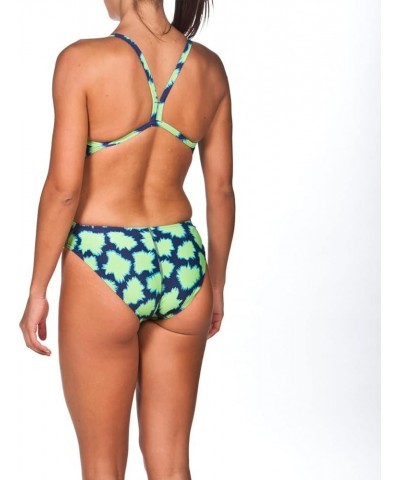 Women's Standard Print Challenge Back One Piece Swimsuit Pow Leaf $22.12 Swimsuits