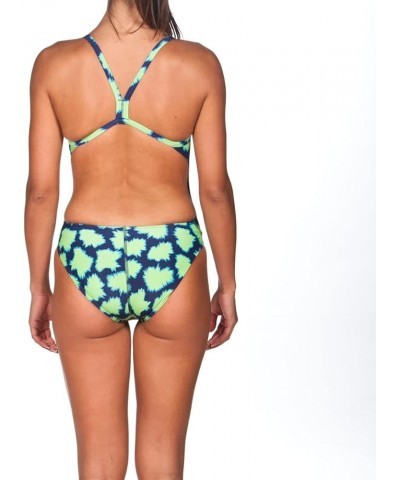 Women's Standard Print Challenge Back One Piece Swimsuit Pow Leaf $22.12 Swimsuits