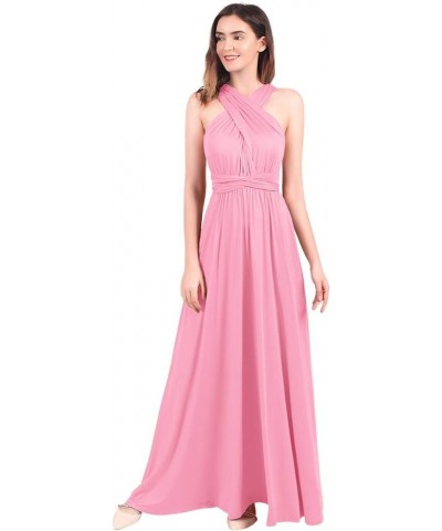 Women's Infinity Dress with Bandeau Convertible Bridesmaid Dress Long Multi-Way Wrap Transformer Cocktail Evening Gown Pink $...