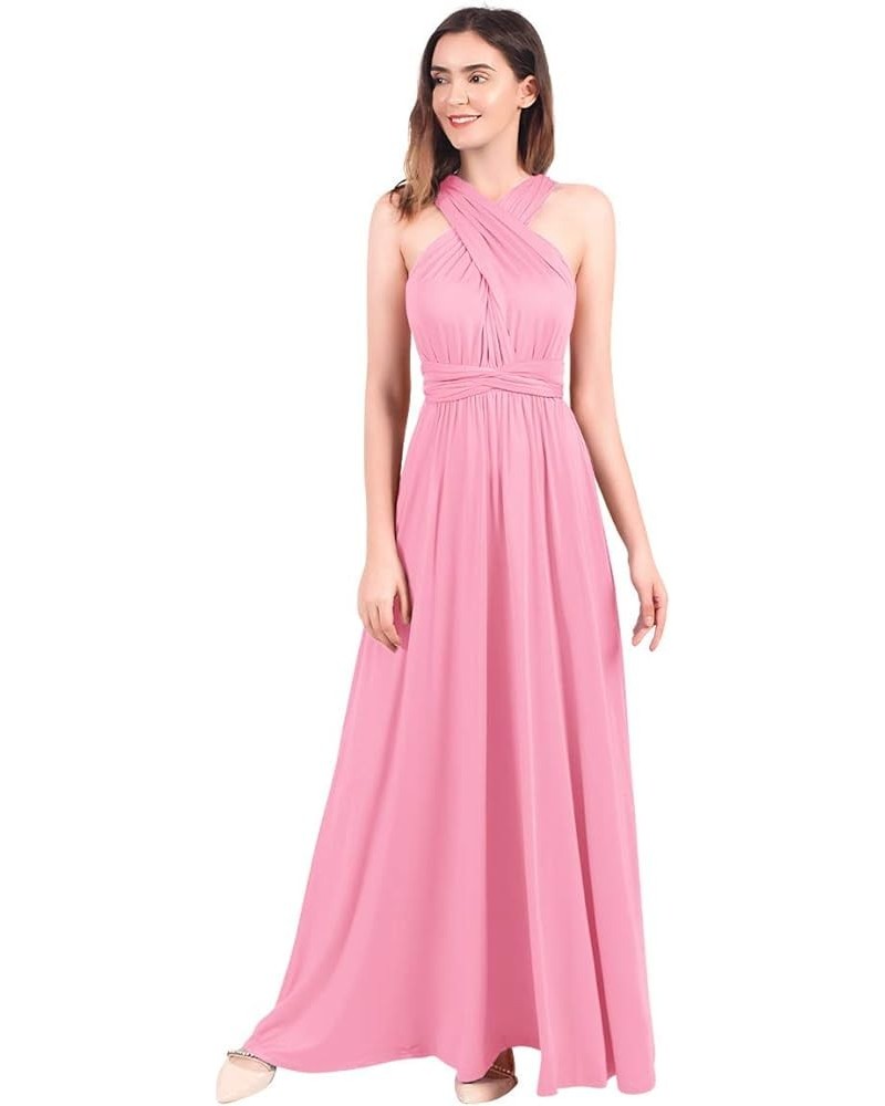 Women's Infinity Dress with Bandeau Convertible Bridesmaid Dress Long Multi-Way Wrap Transformer Cocktail Evening Gown Pink $...