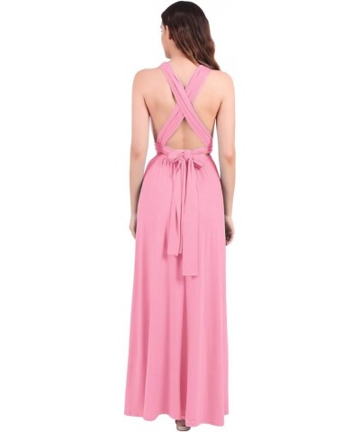 Women's Infinity Dress with Bandeau Convertible Bridesmaid Dress Long Multi-Way Wrap Transformer Cocktail Evening Gown Pink $...