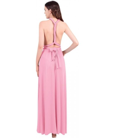 Women's Infinity Dress with Bandeau Convertible Bridesmaid Dress Long Multi-Way Wrap Transformer Cocktail Evening Gown Pink $...