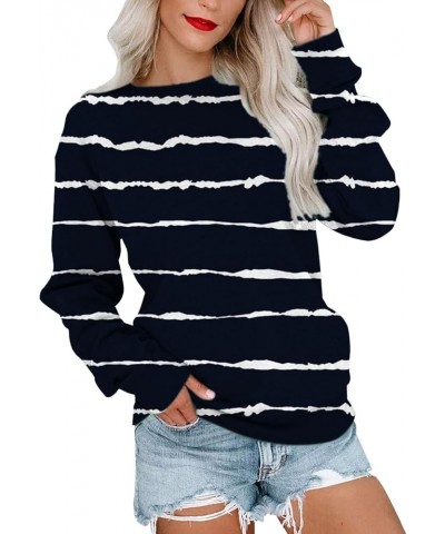 Fall Tops for Women 2023 Trendy Long Sleeved Crew Neck Daily Shirt Comfortable Leisure Pullover Sweatshirt Black 15 $3.71 Act...