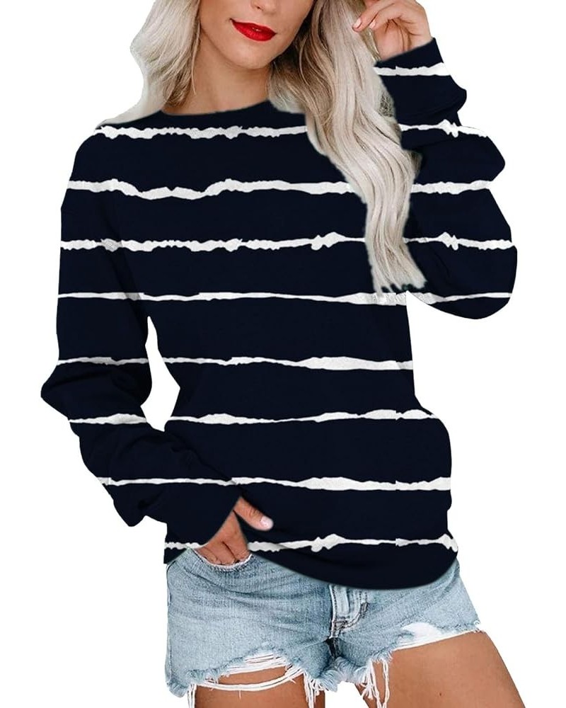 Fall Tops for Women 2023 Trendy Long Sleeved Crew Neck Daily Shirt Comfortable Leisure Pullover Sweatshirt Black 15 $3.71 Act...