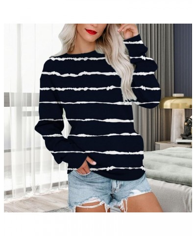 Fall Tops for Women 2023 Trendy Long Sleeved Crew Neck Daily Shirt Comfortable Leisure Pullover Sweatshirt Black 15 $3.71 Act...