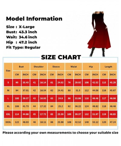 Maxi Dress for Women, Irregular Long Sleeve Plus Size Dresses Crew Neck Casual Flowy Outfits Pattern Printing Dress 06-blue $...