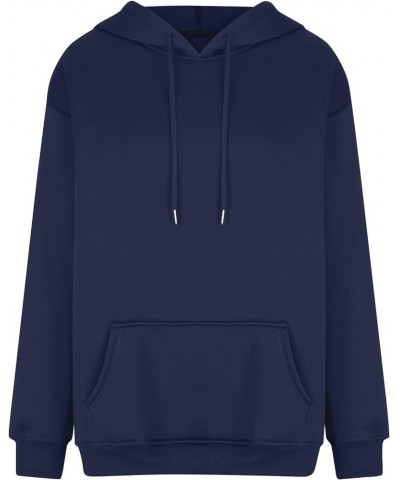 Hoodies for Women Oversized Hooded Sweatshirt Drawstring Waffle Long Sleeve Shirts Causal Trendy Tops Fall Clothes 4-navy $10...