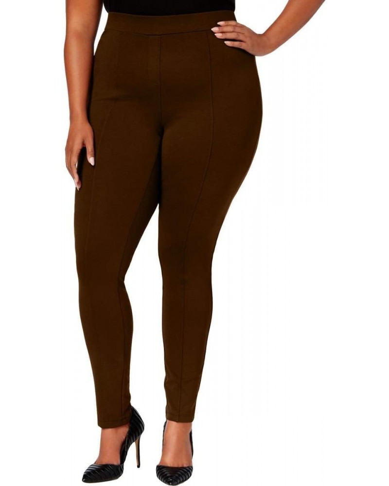 Womens Plus Comfort Waist Mid Rise Leggings Brown 24W $15.50 Leggings