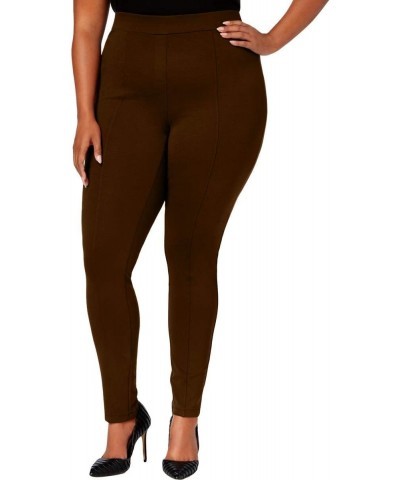 Womens Plus Comfort Waist Mid Rise Leggings Brown 24W $15.50 Leggings