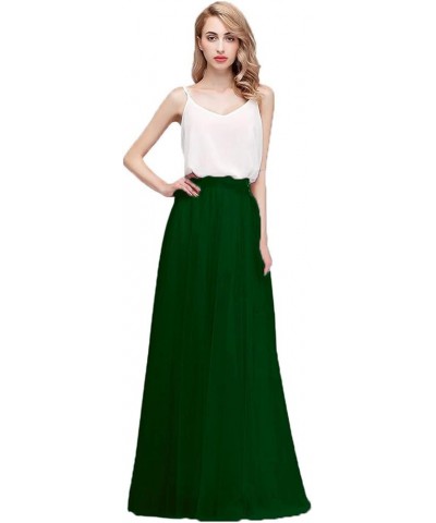 Women’s Maxi High Waist Skirts Blush Tulle Holiday Formal Skirt Emerald Green $13.94 Skirts