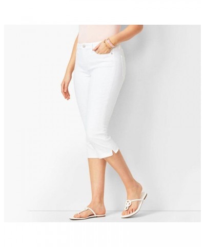 Women's Plus Size Denim Capri Leggings Hight Waisted Stretch Slimming Women Classic Skinny Bottom Jeans XS-4XL White $9.44 Ac...