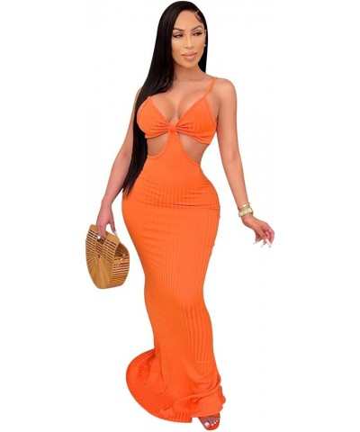 Mermaid Long Maxi Dress-Hollow Out Bodycon Dress Party Beach Evening Orange $25.94 Dresses