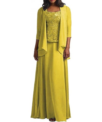 Mother of The Bride Dresses Long with Jacket Elegant Mother of The Grooms Gown Formal Gown Plus Mother Dress Yellow $51.73 Dr...