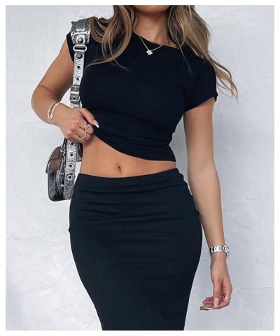 Womens 3 Piece Basic Going Out Crop Tops Short Sleeve Shirts Slim Fit Crew Neck Baby Tees 2024 Y2k Colthes Black,white $20.90...