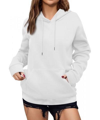 Hoodies for Women Oversized Hooded Sweatshirt Long Sleeve Loose Fit Pullover Drawstring Plus Size Tops with Pockets E-white $...