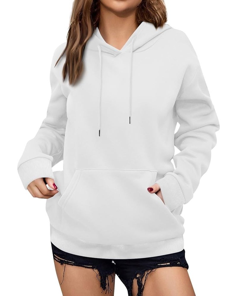 Hoodies for Women Oversized Hooded Sweatshirt Long Sleeve Loose Fit Pullover Drawstring Plus Size Tops with Pockets E-white $...