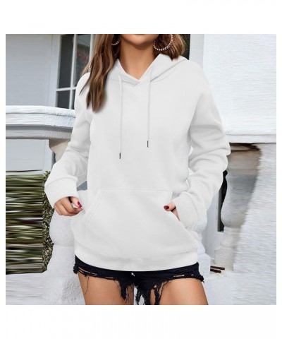 Hoodies for Women Oversized Hooded Sweatshirt Long Sleeve Loose Fit Pullover Drawstring Plus Size Tops with Pockets E-white $...