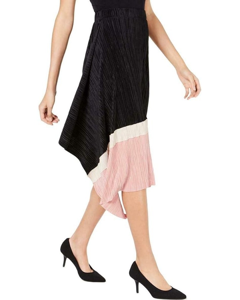 Womens Below The Knee Wear to Work Pleated Skirt Black/Beige/Pink $11.43 Skirts