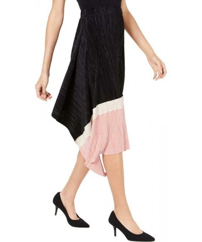 Womens Below The Knee Wear to Work Pleated Skirt Black/Beige/Pink $11.43 Skirts